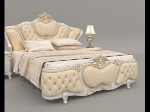European Style Bed Set 15 3D 모델