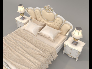 European Style Bed Set 15 3D 모델