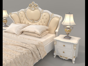 European Style Bed Set 15 3D 모델