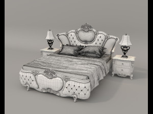 European Style Bed Set 15 3D 모델