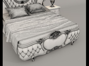 European Style Bed Set 15 3D 모델