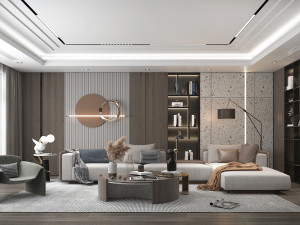 Modern Living Room Scene 3D Model