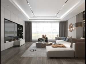 Modern Living Room Scene Modelo 3D