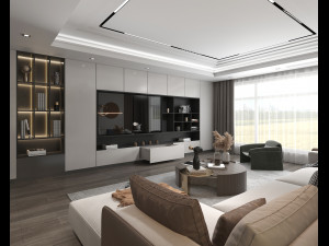 Modern Living Room Scene Modelo 3D