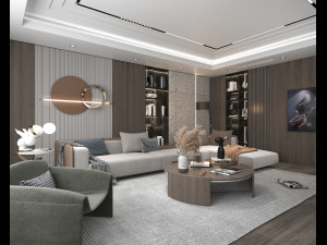 Modern Living Room Scene Modelo 3D