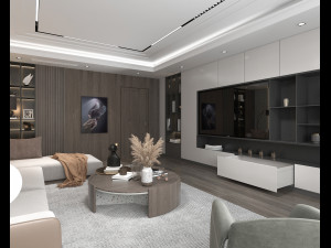 Modern Living Room Scene Modelo 3D