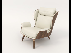 Contemporary Style Coffee Table and Armchair 13 3D 模型