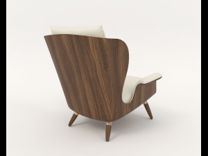 Contemporary Style Coffee Table and Armchair 13 3D 模型