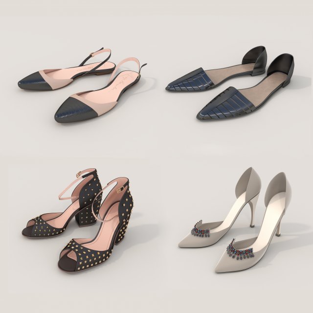 Women Shoes Collection 10 Modelo 3D .c4d .max .obj .3ds .fbx .stl .blend 