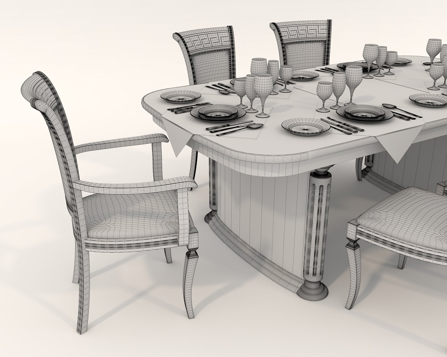 restaurant silverware set 3D Model in Table 3DExport