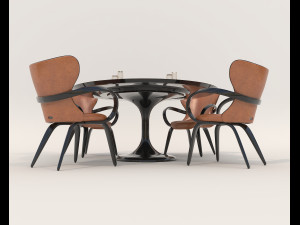 Contemporary Style Table and Chairs 13 Modelo 3D
