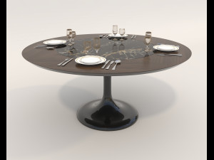 Contemporary Style Table and Chairs 13 Modelo 3D