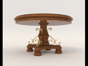 Restaurant Dining Table and Chairs 2 3D Model
