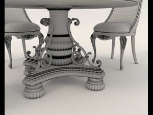 Restaurant Dining Table and Chairs 2 Modelo 3D