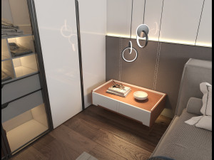 Modern Bedroom Interior Scene 19 3D Model