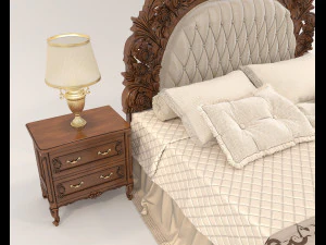 Classic Style Bed Set 27 3D Model