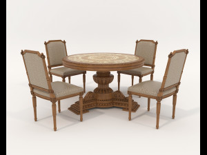 Classic Dining Table and Chairs 19 Modelo 3D