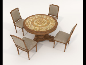 Classic Dining Table and Chairs 19 Modelo 3D