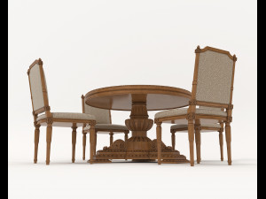 Classic Dining Table and Chairs 19 Modelo 3D