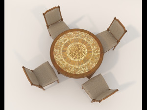 Classic Dining Table and Chairs 19 Modelo 3D