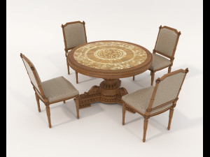 Classic Dining Table and Chairs 19 Modelo 3D