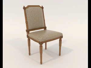 Classic Dining Table and Chairs 19 3D Model