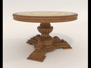 Classic Dining Table and Chairs 19 3D Model