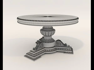 Classic Dining Table and Chairs 19 3D Model