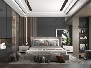 Modern Bedroom Interior Scene 20 3D Model