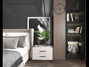 Modern Bedroom Interior Scene 20 3D Model