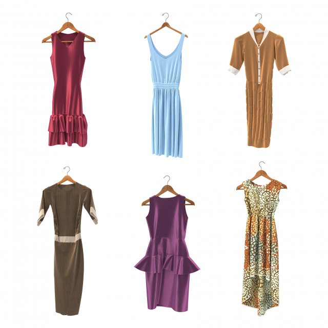 Dress on Hanger 11 3D 模型 .c4d .max .obj .3ds .fbx .stl .blend 