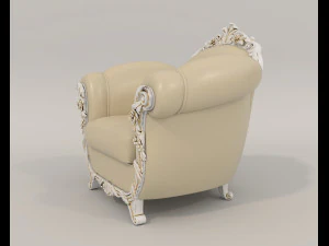 European Style Coffee Table and Armchairs 2 3D Model