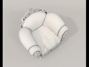 European Style Coffee Table and Armchairs 2 3D Model