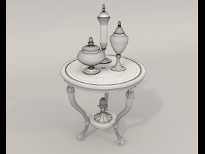 European Style Coffee Table and Armchairs 2 3D 모델