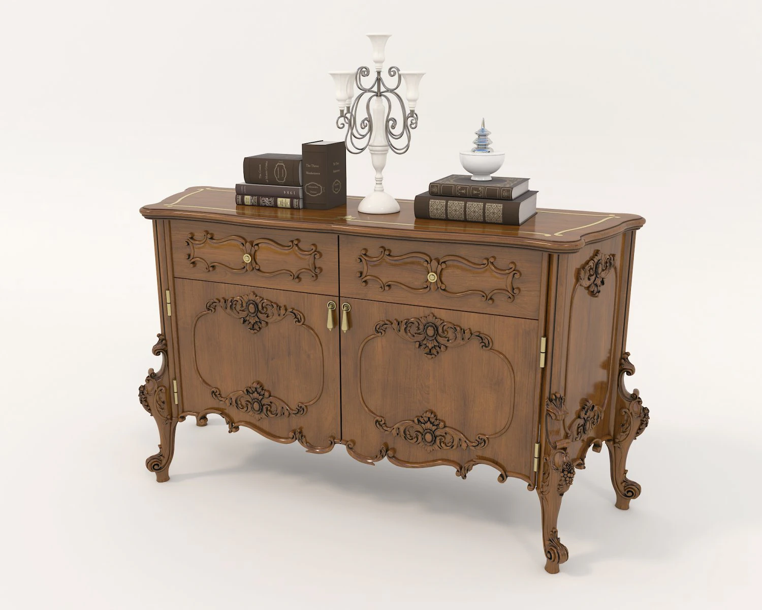 Luxury Classic Sideboard 3D Model .c4d .max .obj .3ds .fbx .stl .blend 