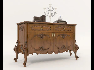 Luxury Classic Sideboard 3D Model