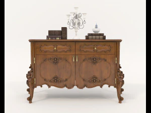 Luxury Classic Sideboard 3D Model