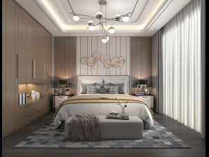 Modern Bedroom Interior Scene 21 3D Model