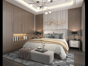 Modern Bedroom Interior Scene 21 3D मॉडल