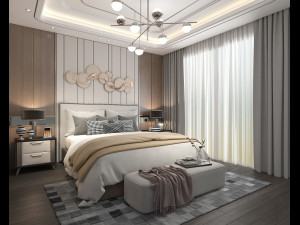 Modern Bedroom Interior Scene 21 3D मॉडल
