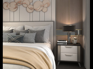 Modern Bedroom Interior Scene 21 3D मॉडल