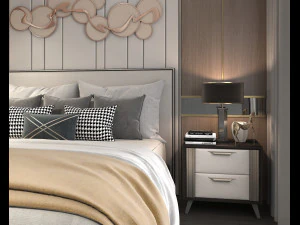 Modern Bedroom Interior Scene 21 3D Model