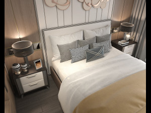 Modern Bedroom Interior Scene 21 3D मॉडल