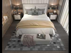 Modern Bedroom Interior Scene 21 3D मॉडल