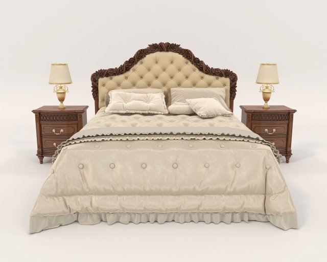 European Style Bed Set 17 3D मॉडल .c4d .max .obj .3ds .fbx .stl .blend