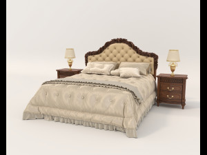 European Style Bed Set 17 3D मॉडल