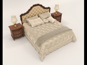 European Style Bed Set 17 3D मॉडल