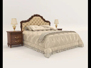 European Style Bed Set 17 3D Model