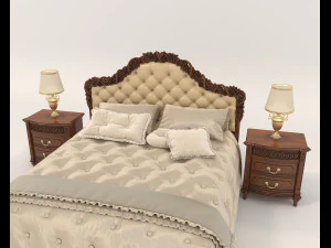 European Style Bed Set 17 3D Model