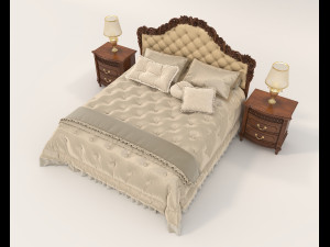 European Style Bed Set 17 3D मॉडल